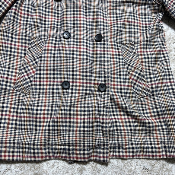 ZARA Double Breasted Trench Coat Heritage Check Size Small - Picture 4 of 10